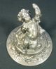 Antique French Silver Cover Sevres Urn Putto Holding Flowers Metalware photo 10