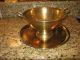 European Kitchen Old Solid Brass Large Colander Bowl 12 