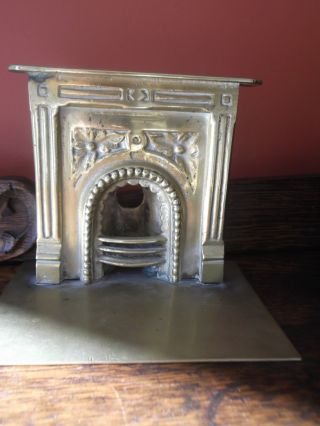 Antique English Brass Bookend,  Fireplace,  1880 photo