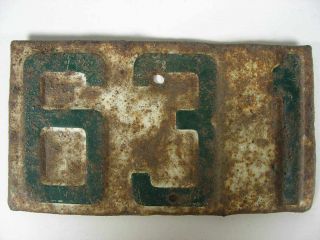 Antique 3 Digit Plate No 631 Size 6w X 3.  5h Inches photo