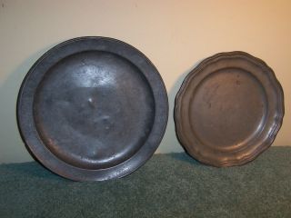 (2) Antique Pewter Plates American French Boardman New York P.  Tournier France photo