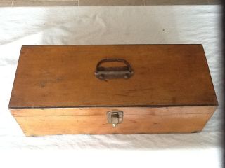 Antique Vintage Carpenters Wooden Tool Storage Box photo