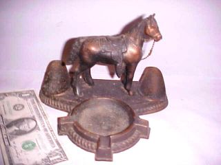 Vintage Metal (bronze) Horse Pipe Stand photo