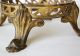 Antique Bronze Gilded Stand On Four Feet French 19th Century Metalware photo 6