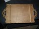 Vintage Old Carved Wood Serving Tray Trays photo 1
