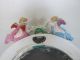 Vintage Porcelain Cherub Angel Mirror - Candleholder - Floral & Garland - Japan Mirrors photo 5