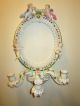 Vintage Porcelain Cherub Angel Mirror - Candleholder - Floral & Garland - Japan Mirrors photo 6