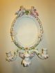 Vintage Porcelain Cherub Angel Mirror - Candleholder - Floral & Garland - Japan Mirrors photo 7