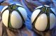 Vintage/antique Slag Glass Small Tulip Shades,  Green & White Glass Lamps photo 7