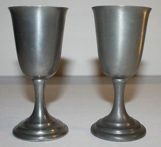Set Of Two Antique Vintage Metal Goblets photo