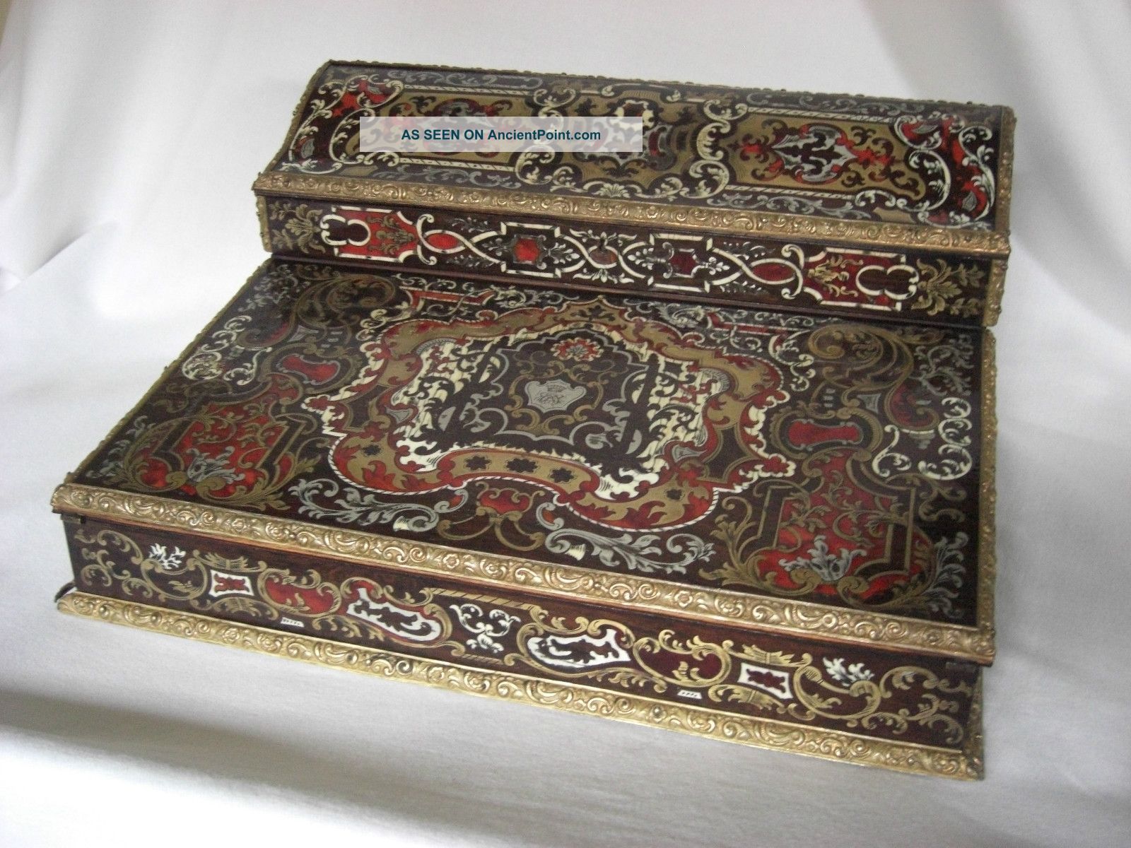 Antique French Boulle Inlaid Lap Desk/ Ecritoire Box,  Ca.  1880 - 1900 Boxes photo