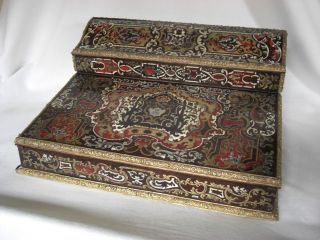 Antique French Boulle Inlaid Lap Desk/ Ecritoire Box,  Ca.  1880 - 1900 photo