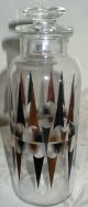 Vintage Mid Century Modern Retro Gold And Black Barware Glass Decanter With Lid Decanters photo 1