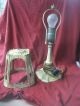 Antique Cast Spelter Bedside Or Table Lamp Or Light.  W/cast Shade Lamps photo 1