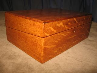 Antique Victorian 1800s Tiger Oak Writing Lap Desk Document Box W/ Ink Well photo
