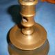 Antique Brass Candlestick Candle Holder Large Socket Ejector Hole 1600s Metalware photo 2