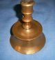 Antique Brass Candlestick Candle Holder Large Socket Ejector Hole 1600s Metalware photo 3