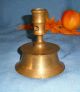 Antique Brass Candlestick Candle Holder Large Socket Ejector Hole 1600s Metalware photo 4