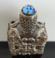 French Miniature Glass Perfume Bottle With Plated Silver Overlay 012 - 322 Perfume Bottles photo 1