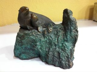 Collectable Pair Of Bronze Sculptures By Joseph Addotta Approx.  Made In 1987 photo