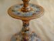 Antique French Gilded Bronze Enamel Candlestick,  Late 19th Century Metalware photo 2