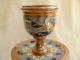 Antique French Gilded Bronze Enamel Candlestick,  Late 19th Century Metalware photo 3