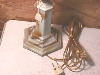 Antique Houzex Slag Glass Table Lamp photo
