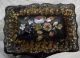 Antique Victorian Paper Mache & Lacquer Tea Caddy With Mother Of Pearl Inlay Other photo 1