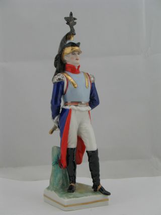 Ernst Bohne Porcelain Military Figurine: French Cuirassier,  Soldier Circa 1812 photo