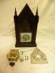 Antique Early American Ansonia Brass & Copper Sharp Gothic Steeple Clock Runs Clocks photo 9