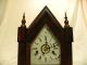 Antique Early American Ansonia Brass & Copper Sharp Gothic Steeple Clock Runs Clocks photo 2