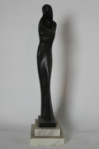 Bronze Statue Signed By Archipenko. photo