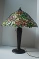 Handel Leaded Glass Lamp Tree Base Hubbell Sockets Signed Lamps photo 2