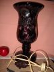 Vintage Ruby Cut To Clear Crystal Table Lamp Flowers Leaves Ruby Lite Ruby Red Lamps photo 2