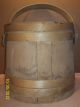 Antique 1800 ' S Firkin All Orig.  Wooden Bucket W/handle & Lid Primitive Basket Vg Primitives photo 2