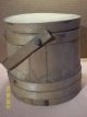 Antique 1800 ' S Firkin All Orig.  Wooden Bucket W/handle & Lid Primitive Basket Vg Primitives photo 4