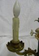 Pair Of Rare Antique Flower & Candle Designed Lamps Lamps photo 3