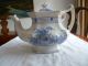 Large,  Lovely Staffordshire Transferware Blue White Teapot Teapots & Tea Sets photo 2