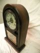 Antique Early American New Haven Round Gothic Extra Parlor Clock Clean And Runs Clocks photo 11
