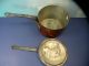 2 Pc 2 Qt Antique Hand Hammered Copper Sauce Pan Lfd&h Co Wooster St New York Metalware photo 6