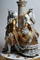 Antique Royal Vienna Porcelain 29” Figural Lamp Centerpiece Rococo Dancers Figurines photo 10