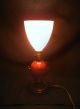 Vintage Art Deco S & J Round Wood Ball Desk Table Lamp Light Lamps photo 4