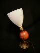 Vintage Art Deco S & J Round Wood Ball Desk Table Lamp Light Lamps photo 5