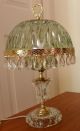 Elegant Victorian Style End Table Lamps With Glass Shade And Prisms Lamps photo 3