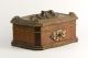 Victorian Wood Box Copper & Brass Figural Accents Rare & Boxes photo 3