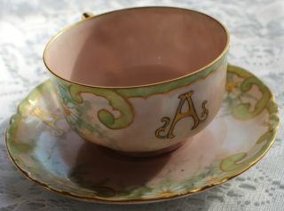 Vintage Flowered Demitasse Haviland Tea Cup And Saucer Collector Set France 1 photo