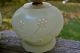 Vintage Antique Hurricane Lamp Pair Green Shabby Glass Globe Chic Lamps photo 10
