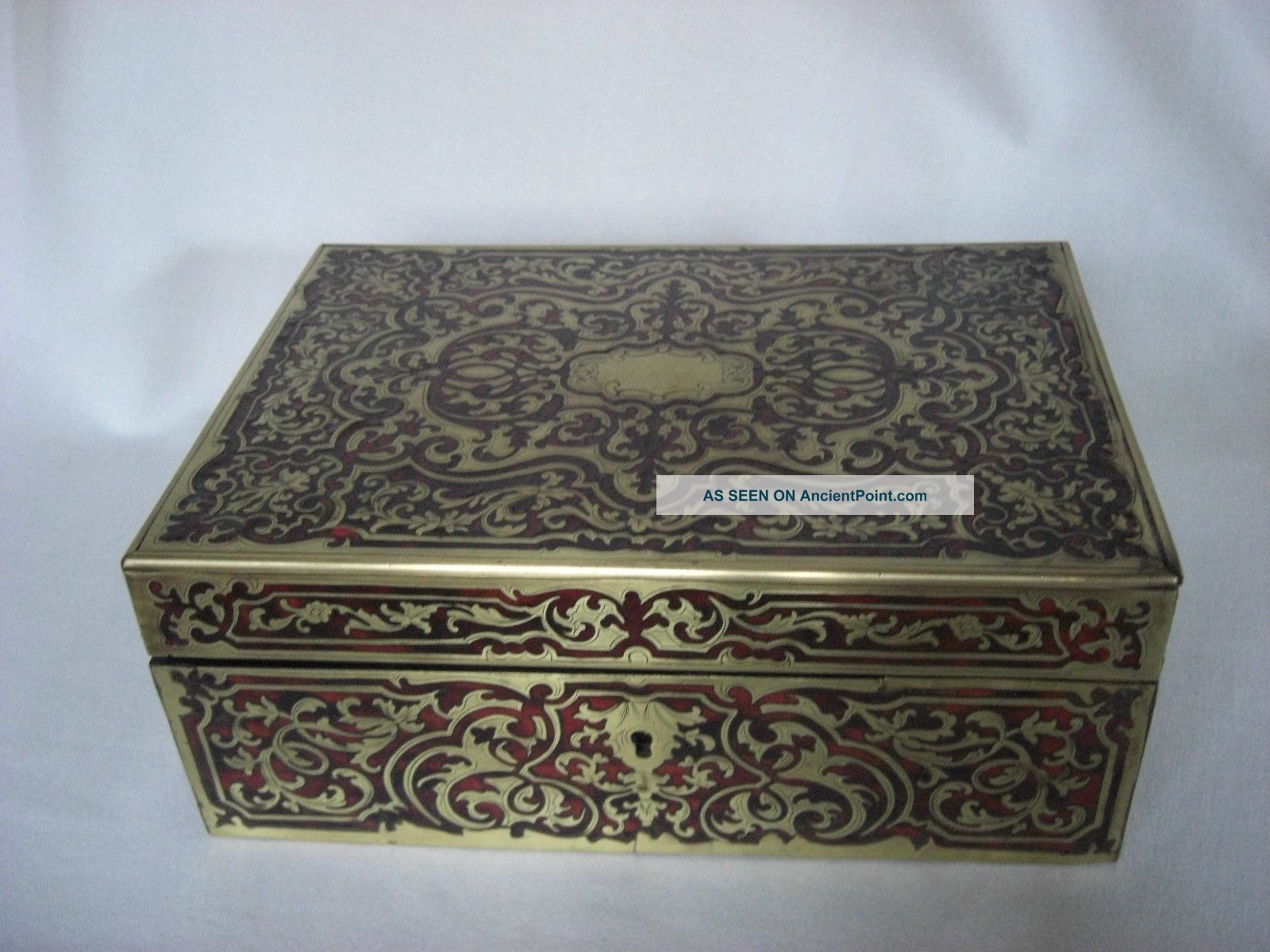 Antique French Boulle Brass & Shell Inlaid Box,  Ca.  1880 - 1900 Boxes photo