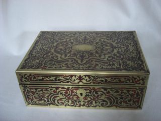 Antique French Boulle Brass & Shell Inlaid Box,  Ca.  1880 - 1900 photo