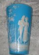 Lovely Vintage Teal Victorian Vase / Mary Gregory Style / Antique White Enamel Vases photo 7